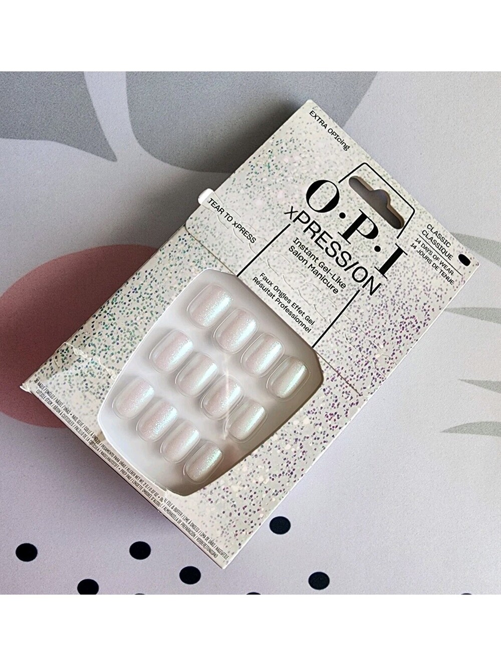 OPI Xpression Instant Gel-Like Salon Manicure - Classic White Press-On Nails